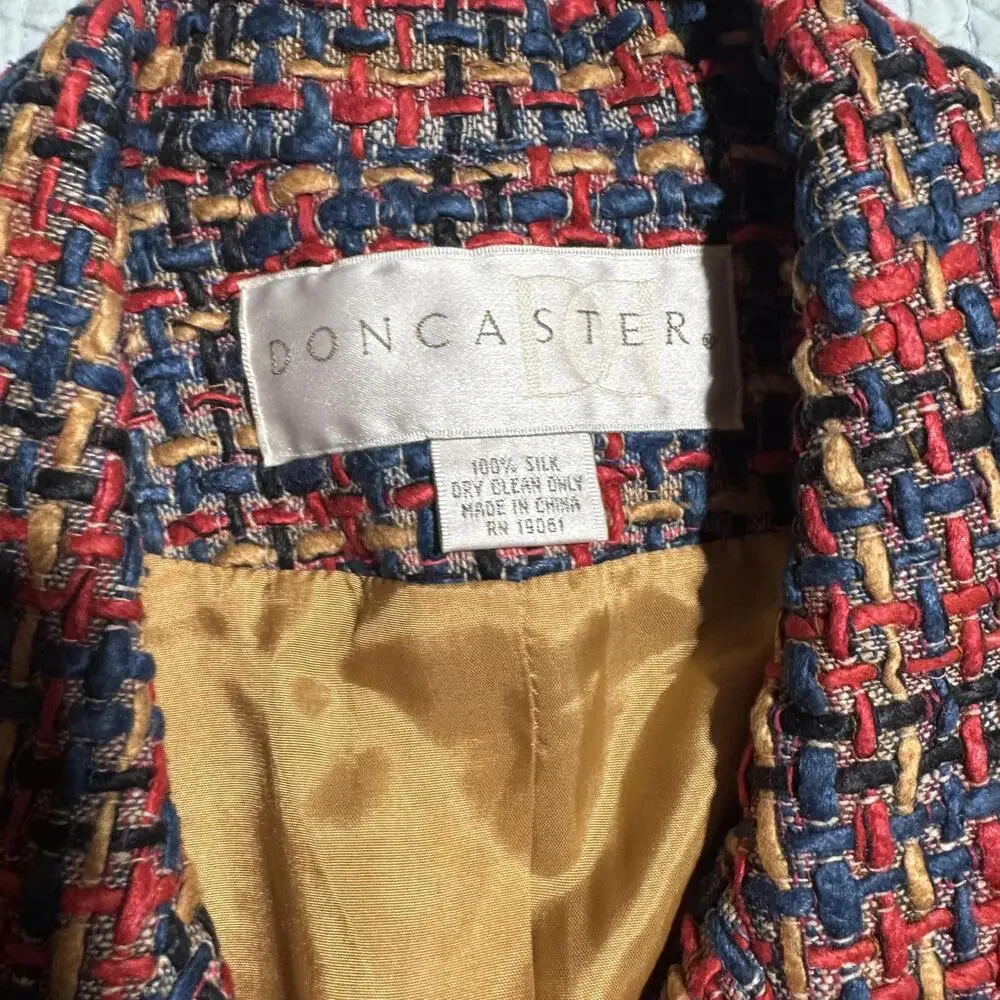 Doncaster Women's Cropped Tweed Blazer Jacket - Picture 2 of 4